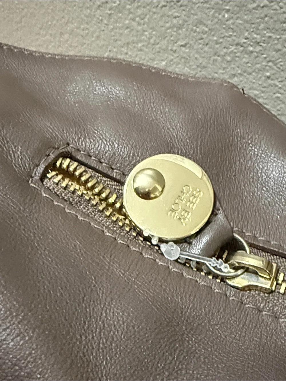 See By Chloe Taupe Leather Satchel with Perforated Strap